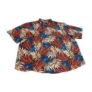 Doopccor Hawaiian Shirt Mens XL Multicolor Tropical Print Short Sleeve Button-Up